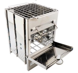 Piec na drewno 14*21*14 cm / mini grill przenośny / składany / turystyczny ze stali nierdzewnej na grilla, piknik, grill