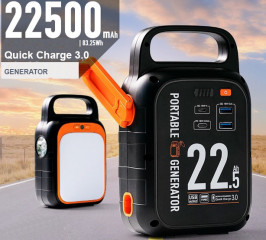 Power Bank (magazyn energii elektrycznej) 22500 mAh z generatorem i lampką oświetleniową